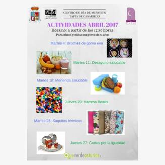Actividades Abril 2017 en el Centro de Da de Menores de Tapia de Casariego