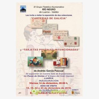 Exposiciones filatlicas: Carteras de Galicia / Tarjetas postales internacionales