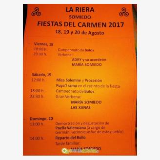 Fiestas del Carmen La Riera 2017