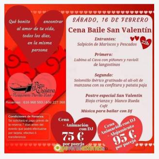 Cena - Baile de San Valentn 2019 en Prau La Chalana