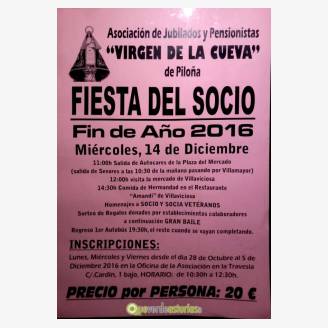 Fiesta del Socio de la Asociacin de Jubilados y Pensionistas Virgen de La Cueva-Piloa