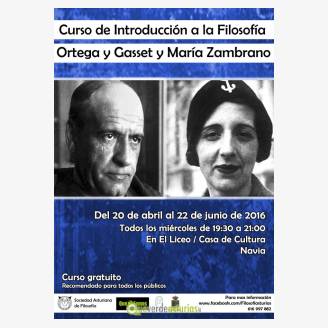 Curso de introduccin a la Filosofa: Ortega y Gasset y Mara Zambrano