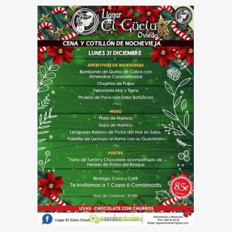 Cena y cotilln de Nochevieja 2018 en Llagar El Gelu