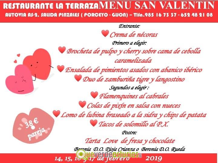 Menú De San Valentín 2019 En La Terraza De Porceyo