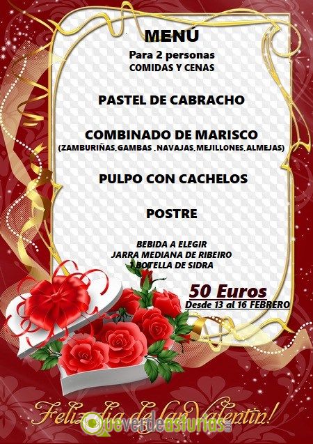 Menú de San Valentín 2020 en Pulpería Bar Galicia | Jornadas