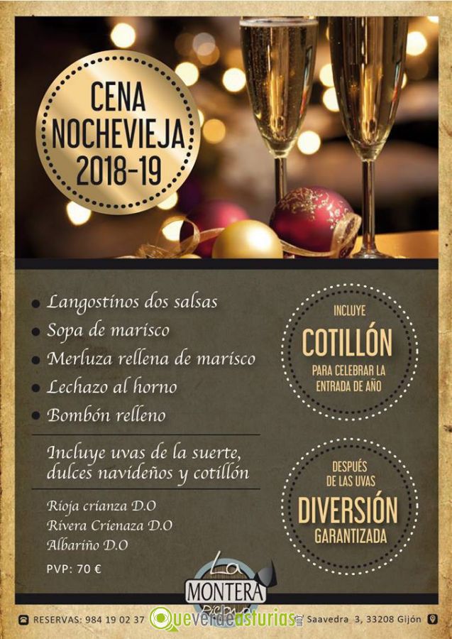consumirse no relacionado datos Cena Nochevieja 2018 en La Montera Picona de Ramón | Jornadas gastronómicas  en Gijón / Xixón, Asturias