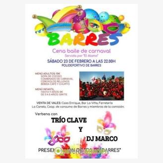 Cena-baile de Carnaval 2019 en Barres