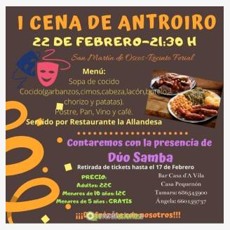I Cena de Antroiro 2020 en San Martn de Oscos