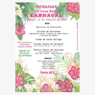 Cena-baile de Carnaval 2020 en el Restaurante Peamar