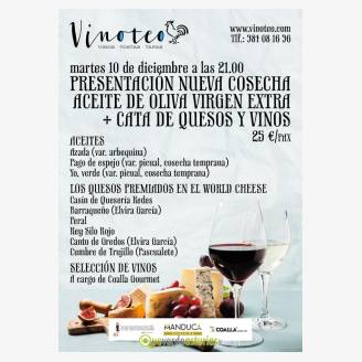 Presentacin nueva cosecha aceite de oliva virgen extra + cata de quesos y vinos en Vinoteo